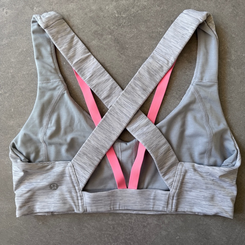 Lululemon Gray and Pink Sports Bra
